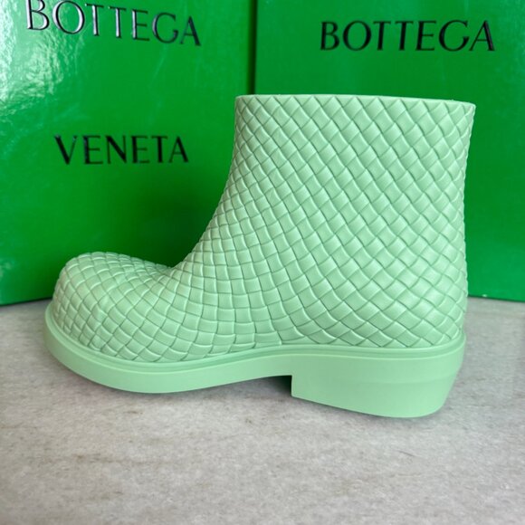 Bottega Veneta‎ 763725 Pistachio Green Men\'s Rubber Fireman Boots, 42